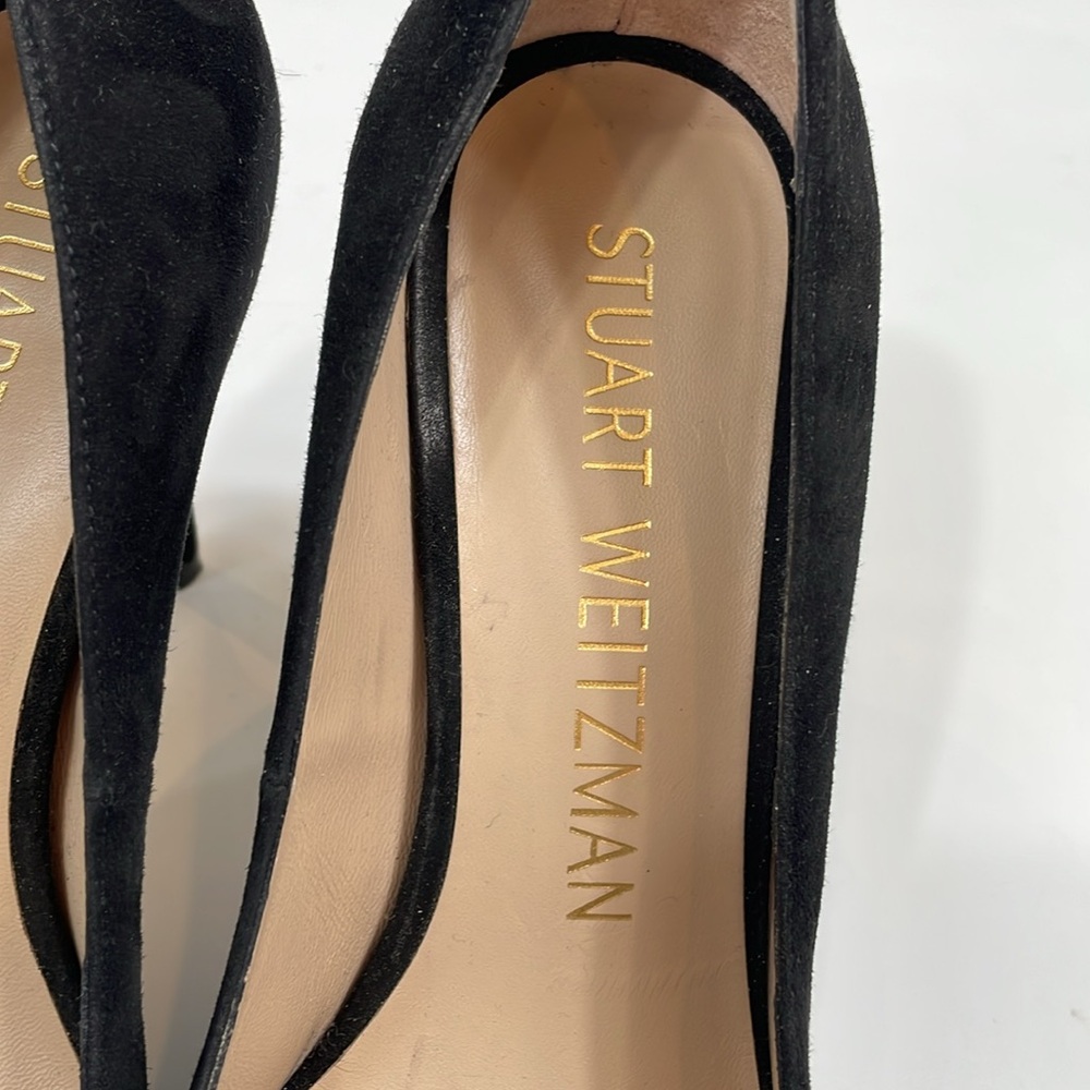 Stuart Weitzman Black Suede Stiletto Pumps Size 8.5 - Picture 7 of 12